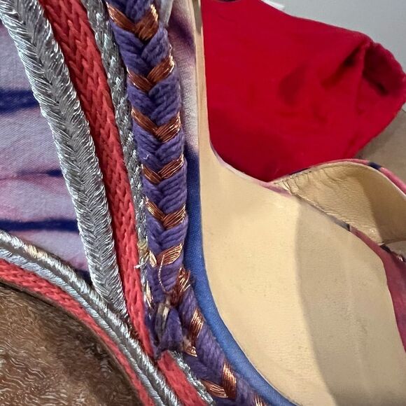 Christian Louboutin Cataclou Duplice Pink and Purple Wedges size 38 - Picture 6 of 14